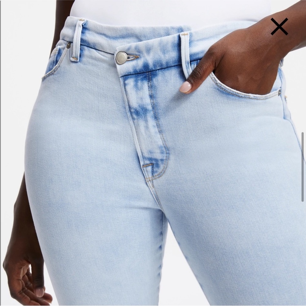 Good American good waist cross over jeans